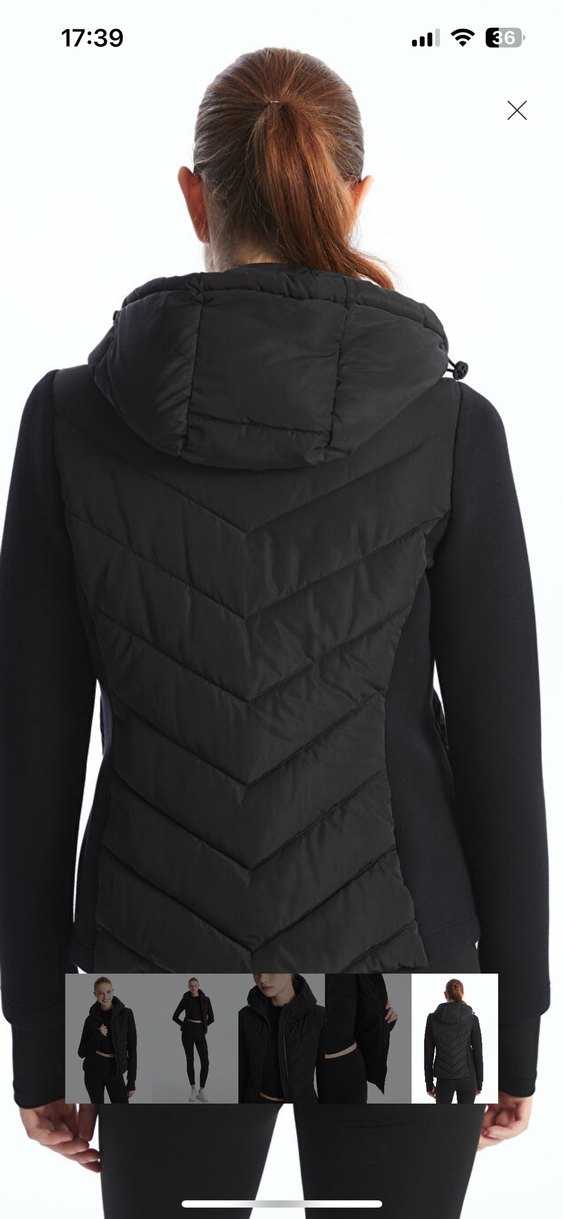 Zara muadili LCW mark Siyah Kapüşonlu Fermuarlı Kadın mont - Görsel 2