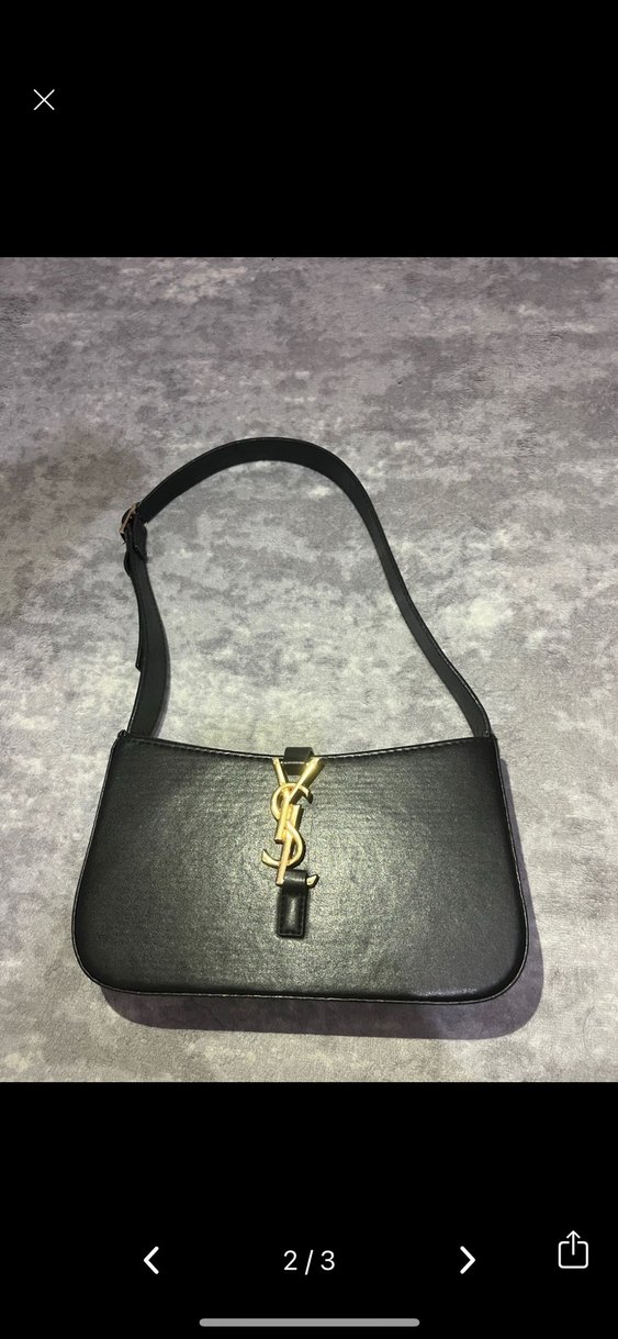 Siyah Parlak Deri Kadın Omuz Çantası - Görsel 2