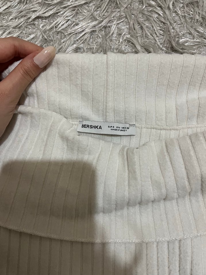 Bej Kadın Mini Fitilli Triko Kazak - Görsel 2