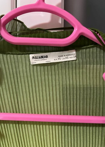 Yeşil Pilili Uzun Kollu V Yaka Bluz - Görsel 2