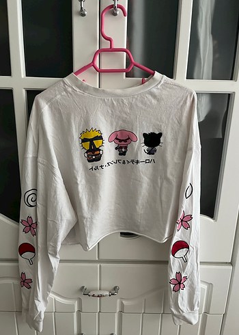 Kadın Beyaz Pamuklu Uzun Kollu Baskılı Tişört - Görsel 2