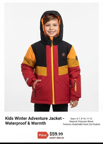 Columbia Erkek Çocuk Mavi Bej Kahve Kırmızı Mont - Görsel 4