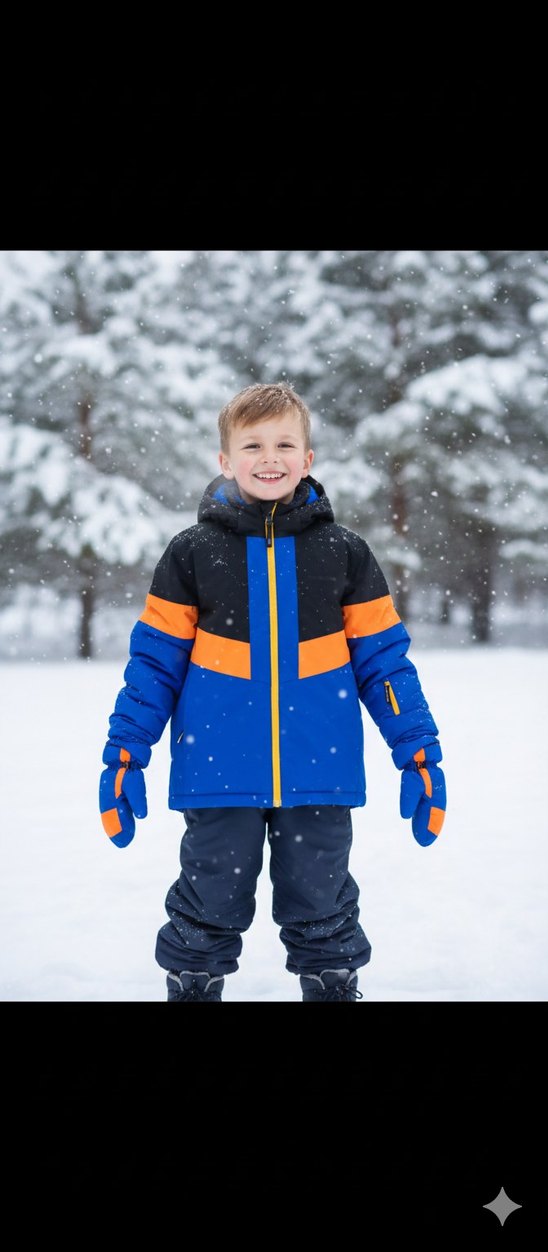 Columbia Erkek Çocuk Mavi Bej Kahve Kırmızı Mont - Görsel 2