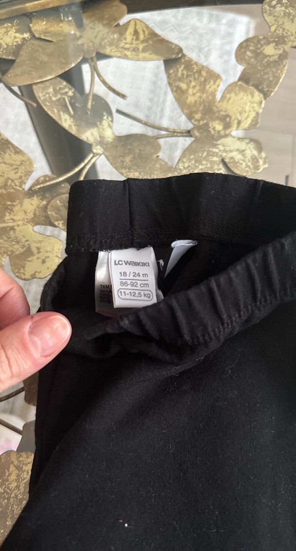 Kız Çocuk Siyah Minnie Nakışlı Tayt - Görsel 2