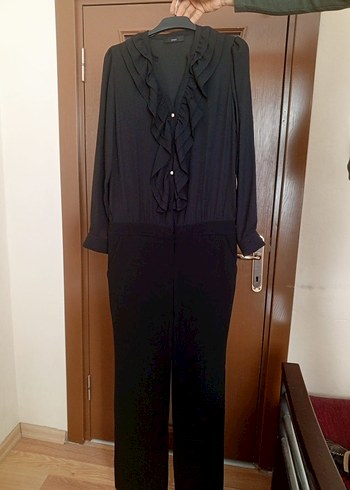 Siyah Uzun Kollu Kadın Tulum - Görsel 2