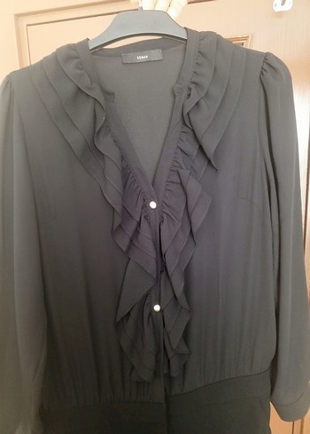 Siyah Uzun Kollu Kadın Tulum - Görsel 3