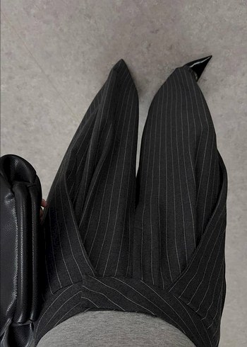 Premium Zara Model Çizgili Dökümlü Yüksek Bel Palazzo Pantolon - Görsel 2