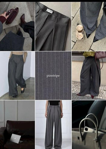 Premium Zara Model Çizgili Dökümlü Yüksek Bel Palazzo Pantolon - Görsel 4