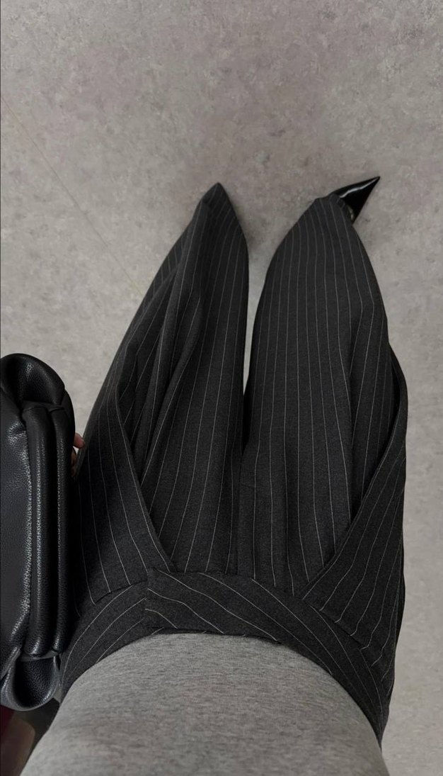 Premium Zara Model Çizgili Dökümlü Yüksek Bel Palazzo Pantolon - Görsel 2