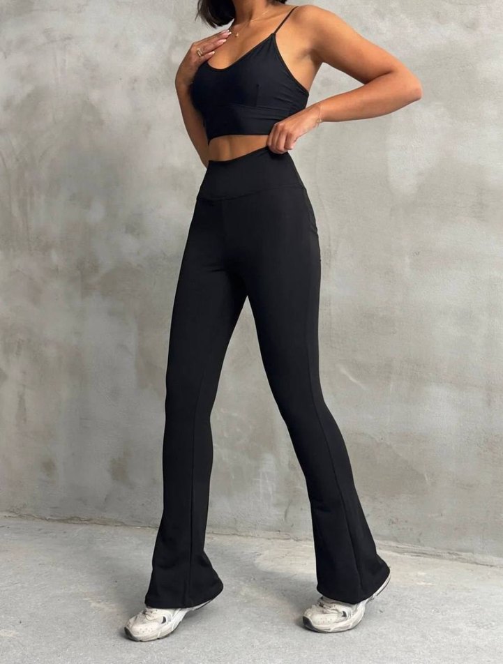 Oysho Şardonlu İspanyol Paça Tayt - Görsel 4