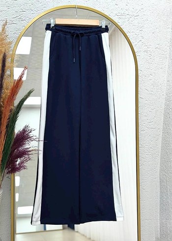 Kadın Lacivert Yan Şeritli Salaş Eşofman Altı - Görsel 3