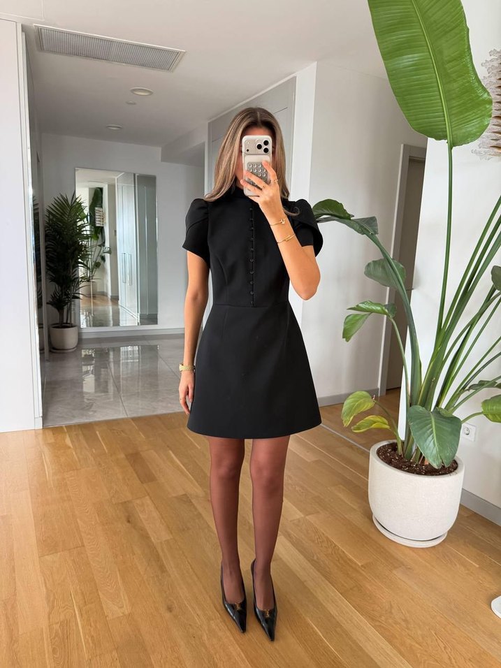 Zara Model Önden Düğmeli Mini Elbise - Görsel 2