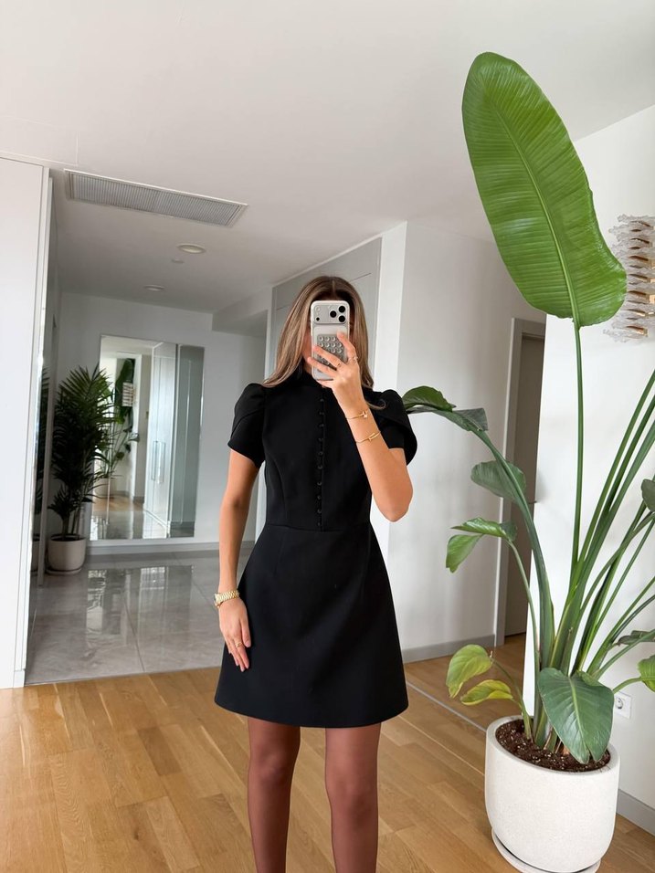 Zara Model Önden Düğmeli Mini Elbise - Görsel 5