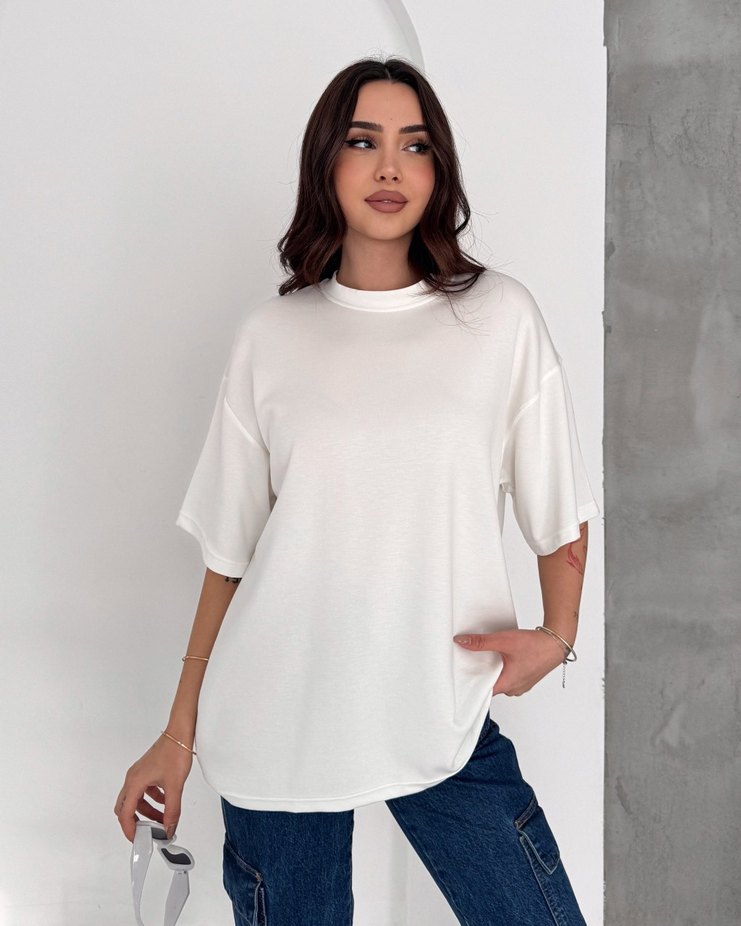 Premium Seri Standart Beden Oversize Basic T-Shirt - Görsel 3
