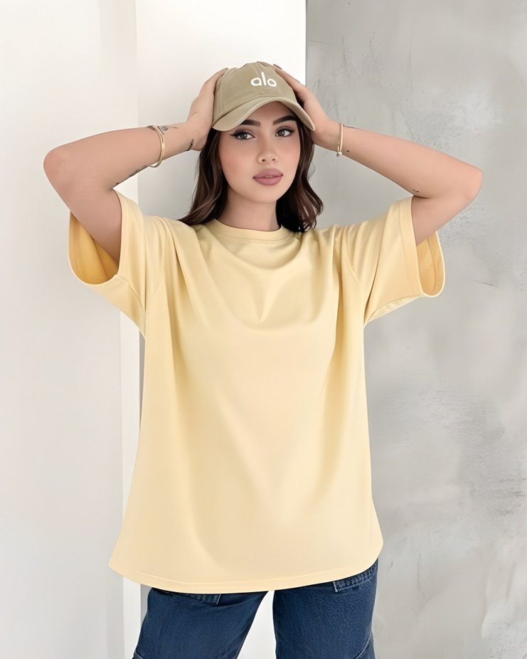 Premium Seri Standart Beden Oversize Basic T-Shirt - Görsel 2