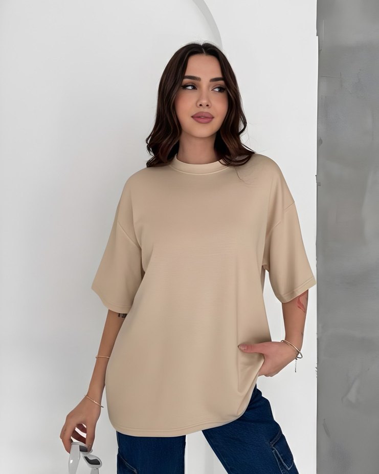 Premium Seri Standart Beden Oversize Basic T-Shirt - Görsel 5
