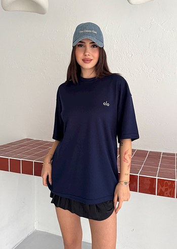 Oversize Modal Kumaş Alo Nakışlı T-Shirt - Yeni Sezon - Görsel 4