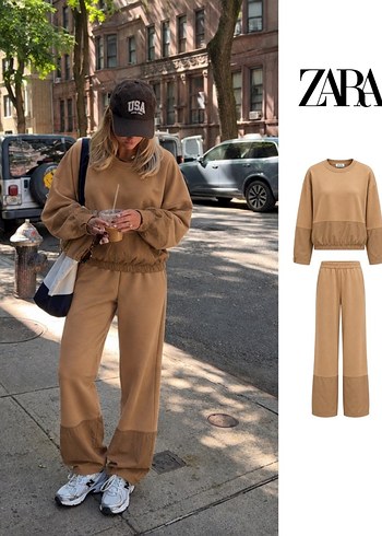 Zara Model Bej İkili Esofman Takimi M