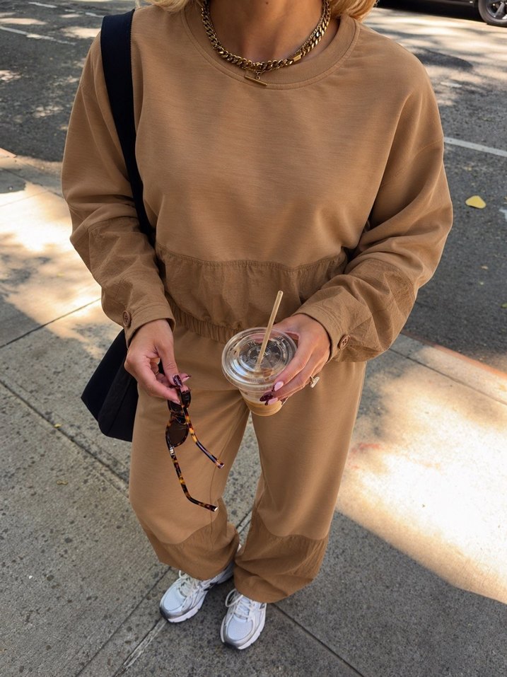 Zara Model Camel İkili Eşofman Takımı M — görsel 5/8