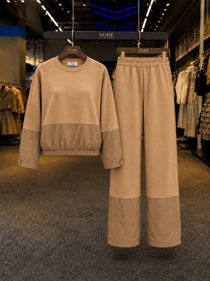 Zara Model Camel İkili Eşofman Takımı M — görsel 7/8