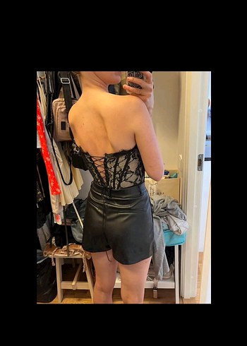 Dantelli Siyah Straplez Bustiyer - Görsel 3