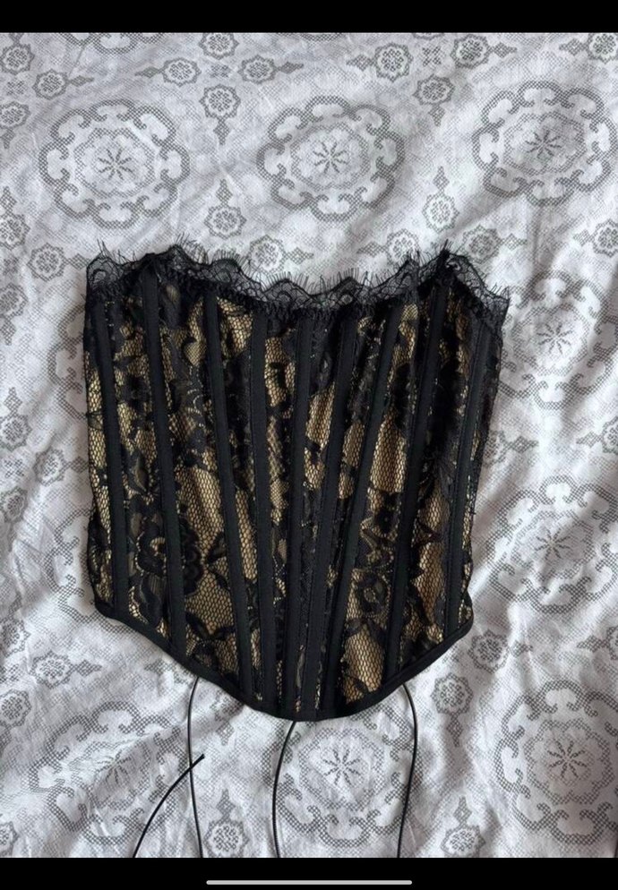 Dantelli Siyah Straplez Bustiyer - Görsel 5