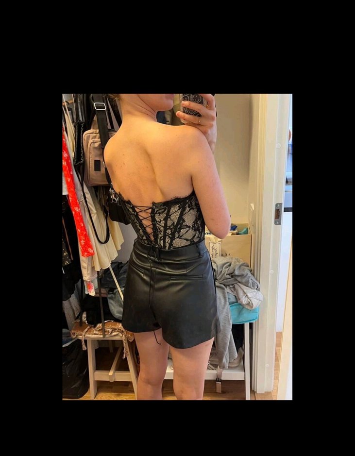 Dantelli Siyah Straplez Bustiyer - Görsel 3