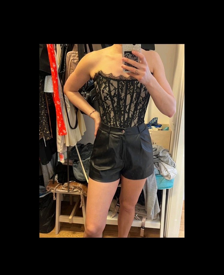 Dantelli Siyah Straplez Bustiyer - Görsel 2