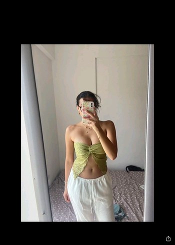 Dantel Detaylı Straplez Bohem Büstiyer - Görsel 3