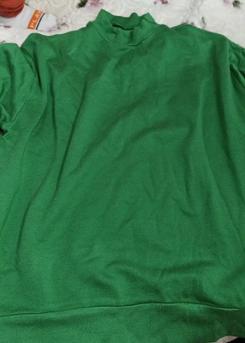Yeşil Kadın Sweatshirt, Salaş Kesim, Uzun Kollu