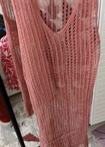 LC Waikiki Pembe V Yaka Örgü Kadın Elbise