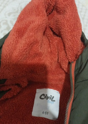 Koyu Yeşil Kapüşonlu çocuk Kışlık Mont - Görsel 6