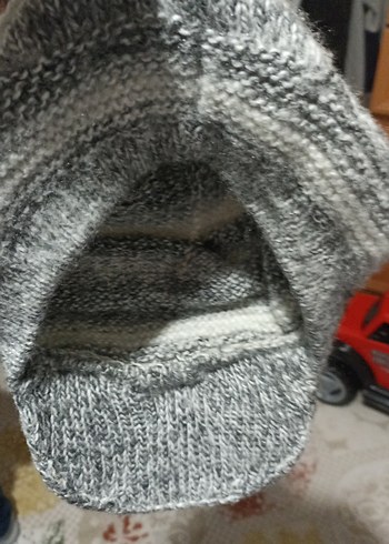 Gri Örgü Kadın Bere - Görsel 4