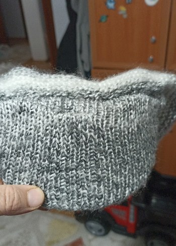 Gri Örgü Kadın Bere - Görsel 6
