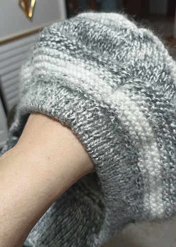 Gri Örgü Kadın Bere - Görsel 3