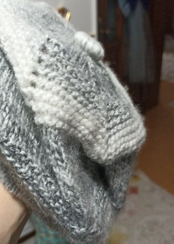 Gri Örgü Kadın Bere - Görsel 2