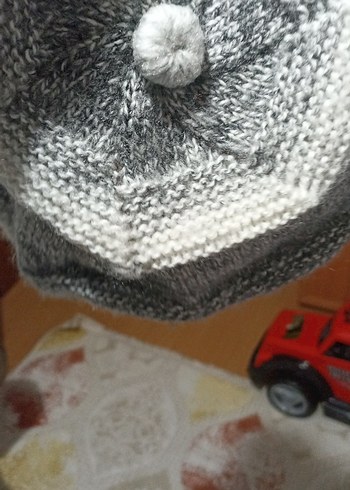 Gri Örgü Kadın Bere - Görsel 5