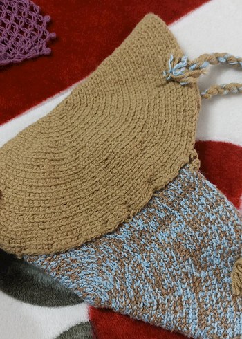 Renkli Nakışlı Örgü Bohem Kadın Çantası sıfır - Görsel 7