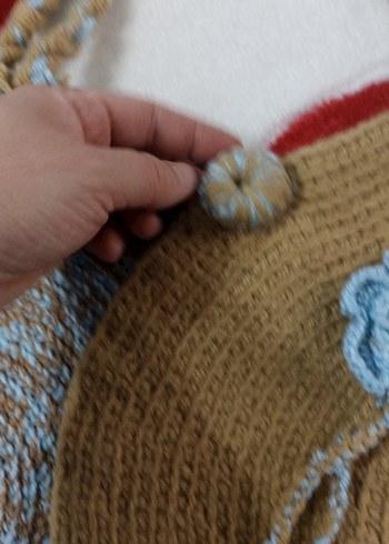 Renkli Nakışlı Örgü Bohem Kadın Çantası sıfır - Görsel 3