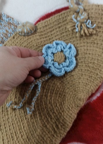 Renkli Nakışlı Örgü Bohem Kadın Çantası sıfır - Görsel 2