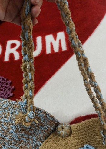 Renkli Nakışlı Örgü Bohem Kadın Çantası sıfır - Görsel 5