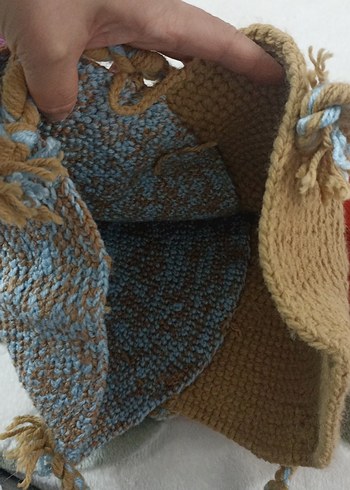 Renkli Nakışlı Örgü Bohem Kadın Çantası sıfır - Görsel 8