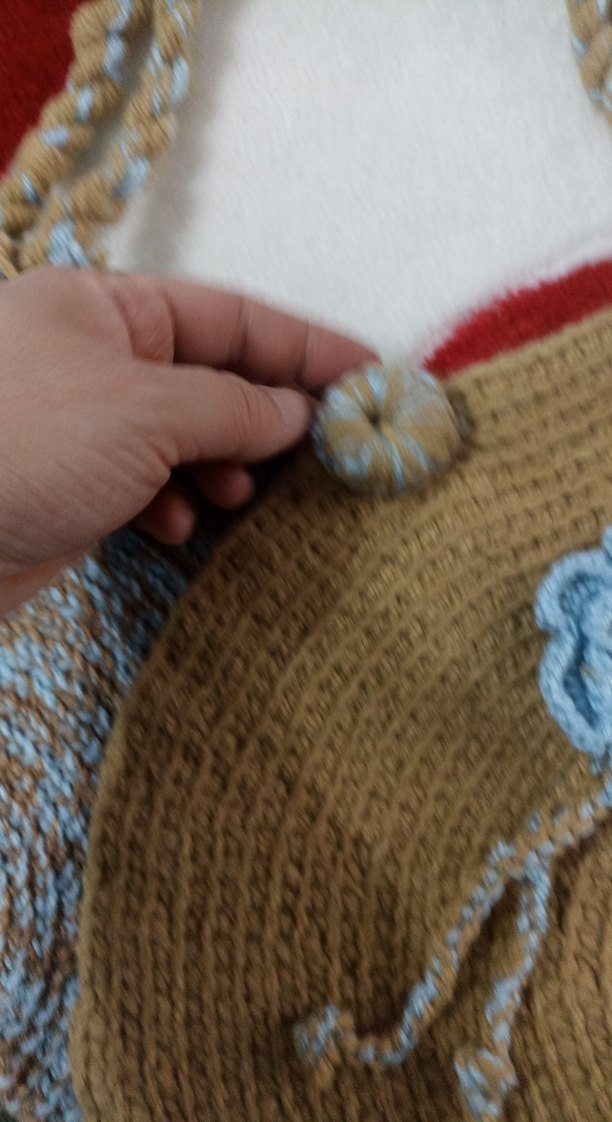 Renkli Nakışlı Örgü Bohem Kadın Çantası sıfır - Görsel 3