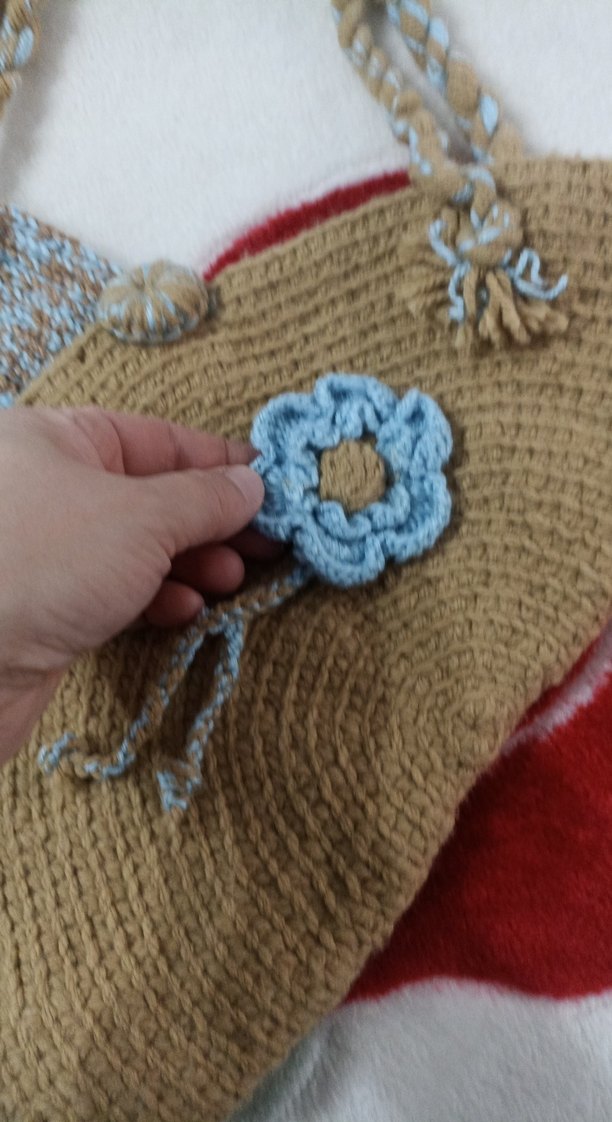 Renkli Nakışlı Örgü Bohem Kadın Çantası sıfır - Görsel 2