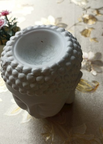 Pastel Pembe Saksıda Yapay Gül Çiçeği ikili mumluk - Görsel 8