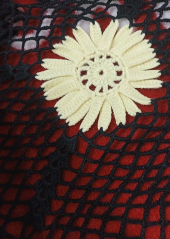 Renkli Dantel Detaylı Örgü Bohem Kadın Şal - Görsel 3