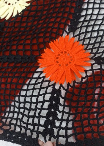 Renkli Dantel Detaylı Örgü Bohem Kadın Şal - Görsel 2