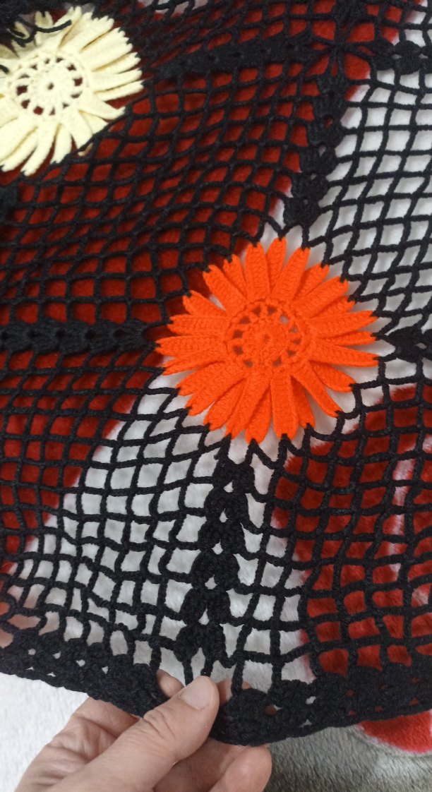 Renkli Dantel Detaylı Örgü Bohem Kadın Şal - Görsel 2