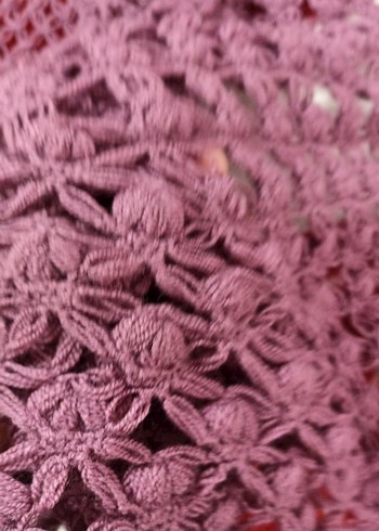 Bordo Dantel Detaylı Kadın Triko Şal - Görsel 6