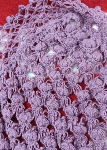 Bordo Dantel Detaylı Kadın Triko Şal - Görsel 4